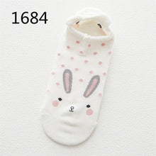 Load image into Gallery viewer, SP&amp;CITY 5pairs Cute Animal Cotton Socks Female Kawaii Cat With Dog Summer Short Sock Slippers Women Casual Soft Funny Boat Socks