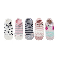 Load image into Gallery viewer, SP&amp;CITY 5pairs Cute Animal Cotton Socks Female Kawaii Cat With Dog Summer Short Sock Slippers Women Casual Soft Funny Boat Socks