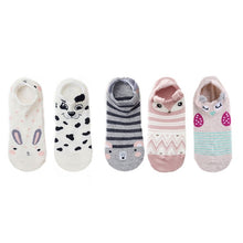 Load image into Gallery viewer, SP&amp;CITY 5pairs Cute Animal Cotton Socks Female Kawaii Cat With Dog Summer Short Sock Slippers Women Casual Soft Funny Boat Socks