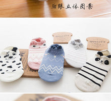 Load image into Gallery viewer, SP&amp;CITY 5pairs Cute Animal Cotton Socks Female Kawaii Cat With Dog Summer Short Sock Slippers Women Casual Soft Funny Boat Socks