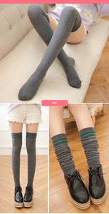 Sexy women's stockings gaiters striped long socks thigh high stockings female erotic warm over knee socks women stocking