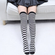 Load image into Gallery viewer, Sexy women&#39;s stockings gaiters striped long socks thigh high stockings female erotic warm over knee socks women stocking